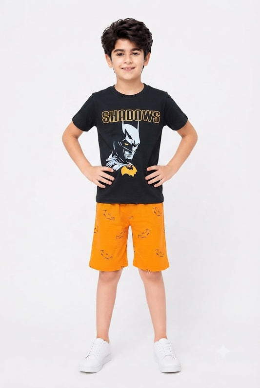 [SHADOWS] Printed Black Boys  Nicker Suit 605+ 610