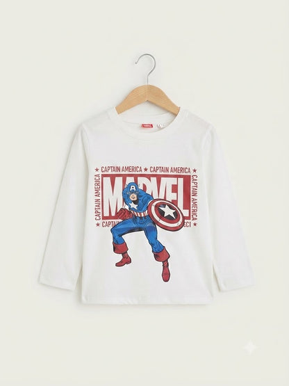 Marvel Printed White Boys Shirt