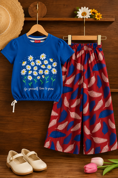 Daisies Print Blue T-Shirt & Lillen Flapper 432