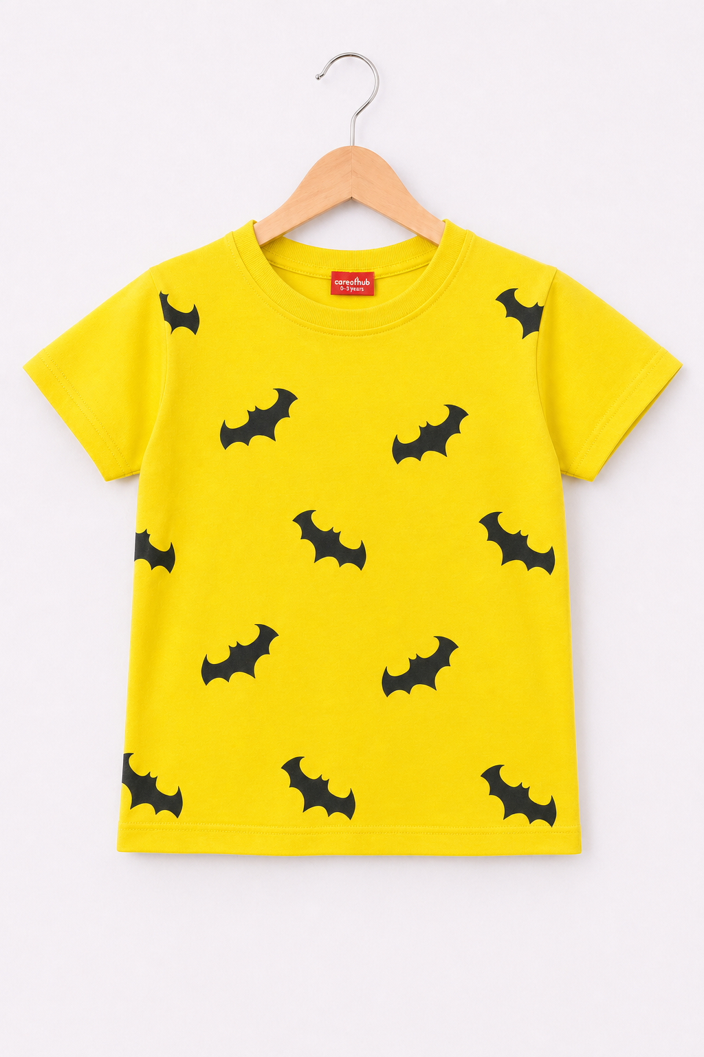 Bat Printed Yellow Boys T-Shirt 257