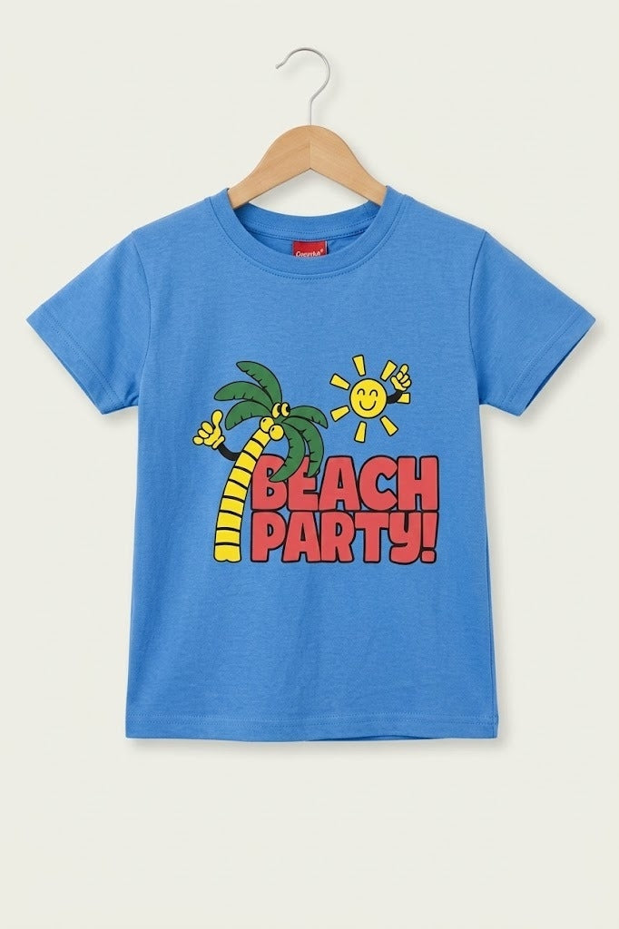 Beach Party Printed Blue  Boys T-Shirt 295