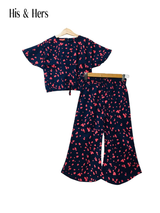 Big and Small Hearts All Over Print Skate Fish Girls [1-4 Year] 223