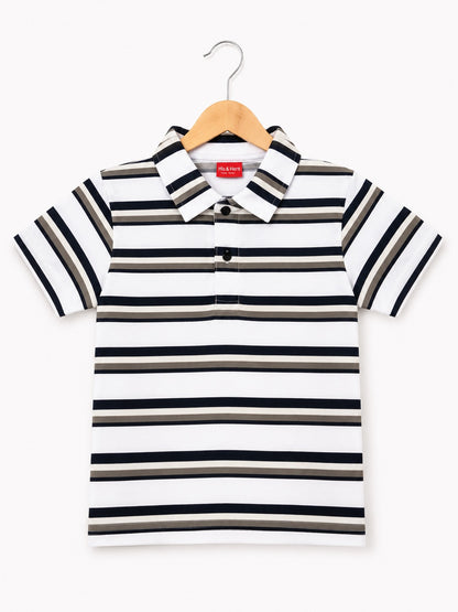 Black & White Checked Polo Shirt Boys 215