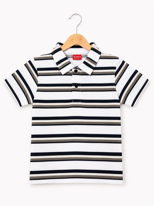 Black & White Checked Polo Shirt Boys 215