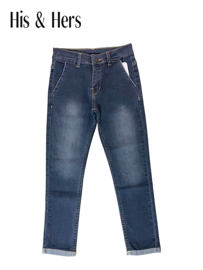 His&Hers Blue& Black Plain Jeans Boys 119