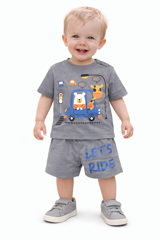 Blue Traffic Explorer [Wait Go] Printed Light Dark Grey Nicker Suit 414