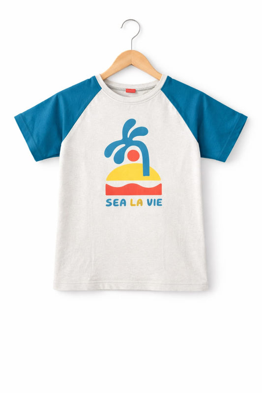 Blue Yellow [ Sea La Vie ] Printed Light grey Boys T-Shirt 233