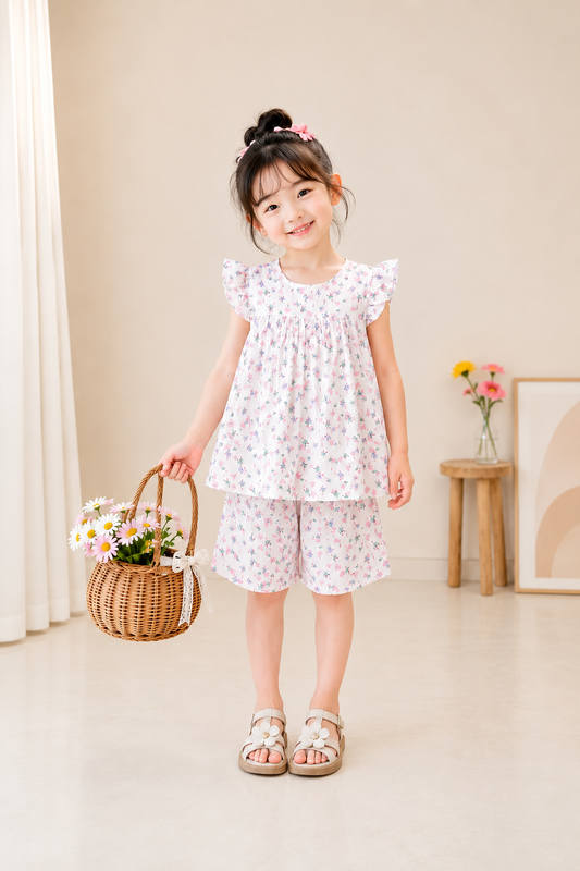 Blush Petals  Girls Co-Ord Set