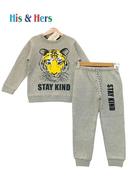 "Stay Kind" Gray Track Suit Boys 002D