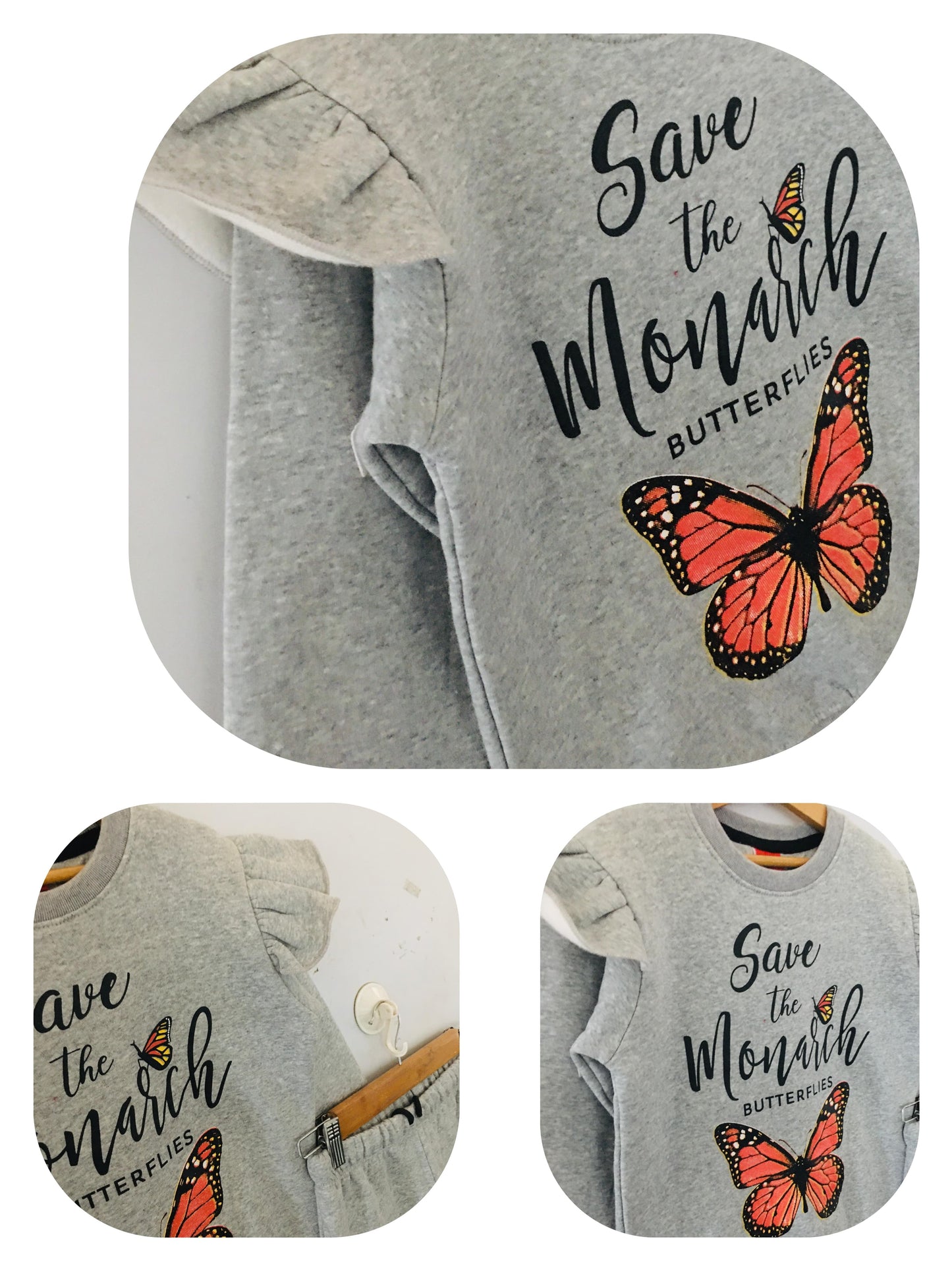"Butterflies" Gray Track Suit Girls L2