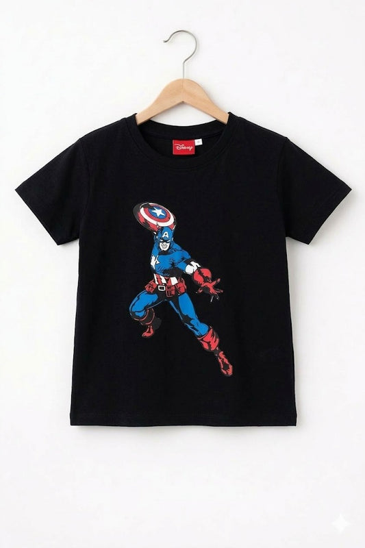 Capitan American  Printed  Black   Boys T-Shirt 226