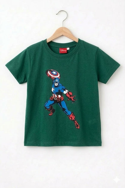 Capitan American  Printed  Green  Boys T-Shirt 226
