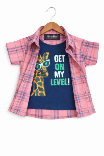 Carrot [Get on my Level ] Printed Layered Casual Shirt 215