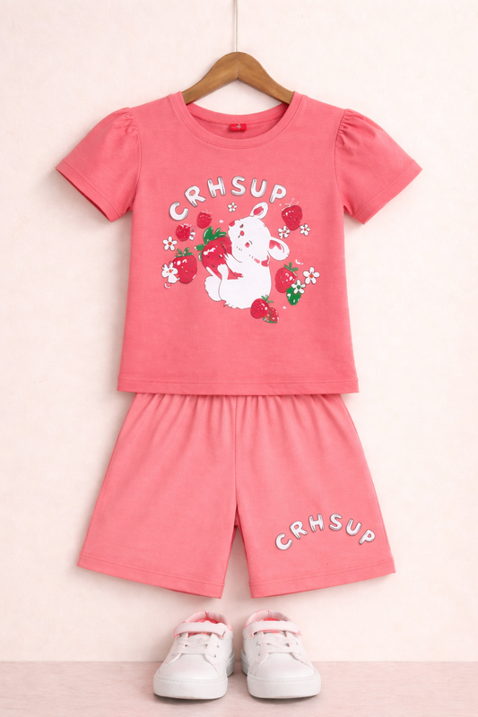 White CRHSUP Printed Carrot Girls Nicker Suit