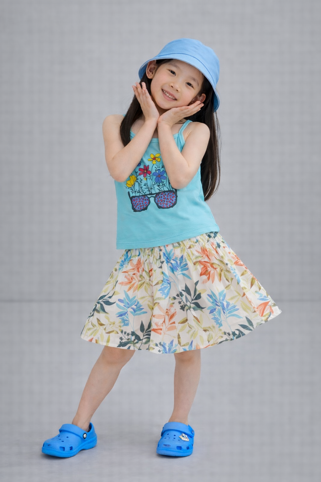 Glasses With Flowers Girls Top & Skirt 273