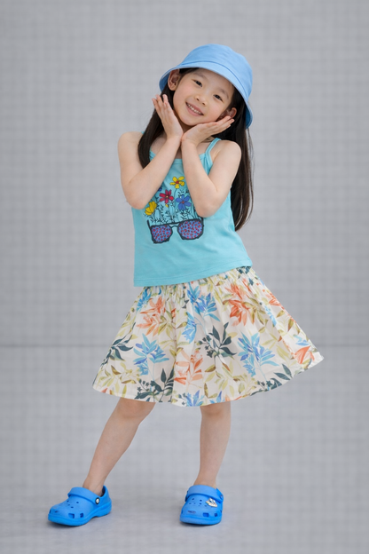 Glasses With Flowers Girls Top & Skirt 273
