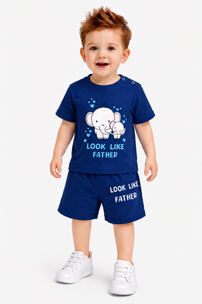 Little Elephant Printed Navy New Born  Nicker Suit 232
