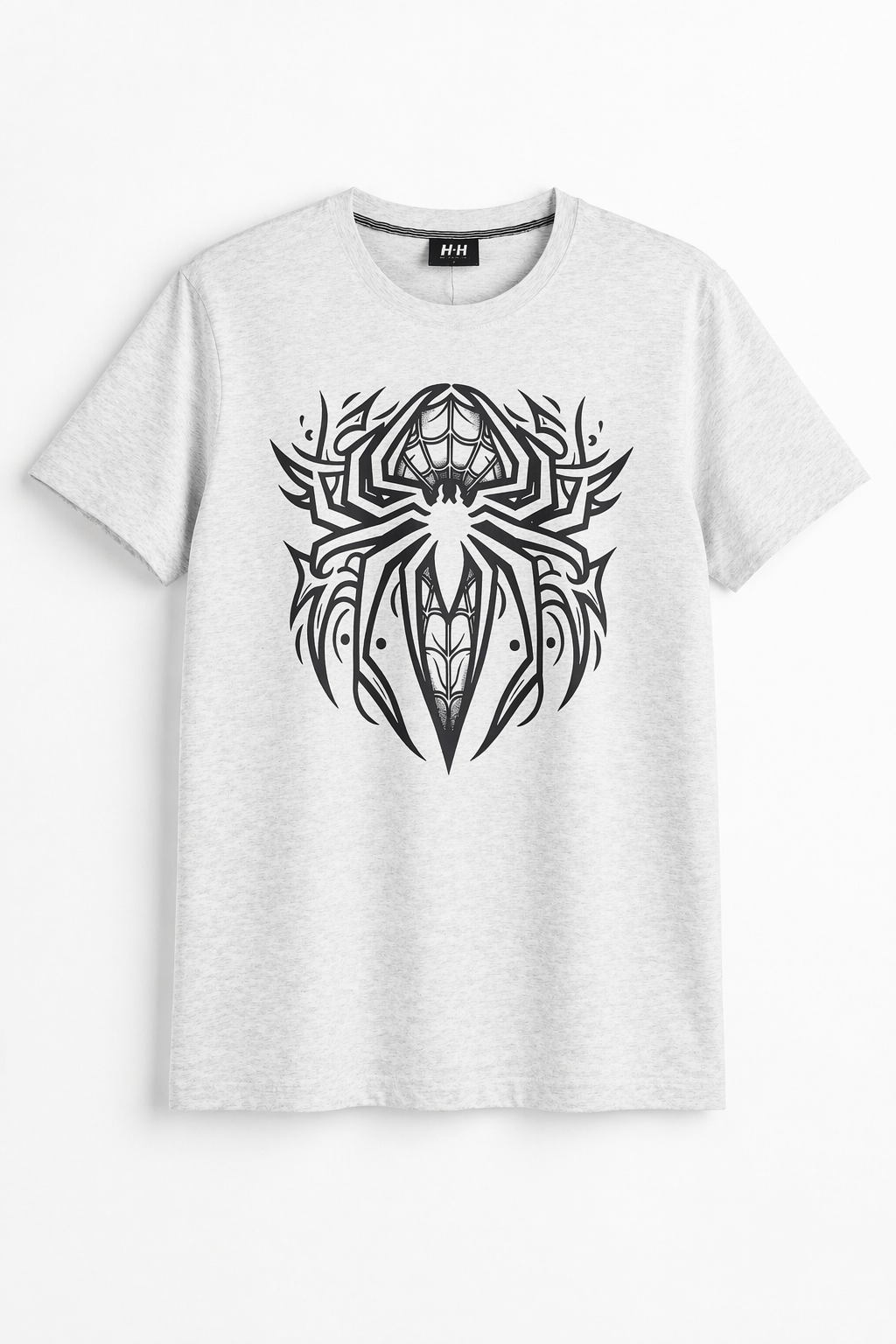 White   Spider High Density Printed Men's T-Shirt  546