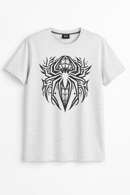 White   Spider High Density Printed Men's T-Shirt  546