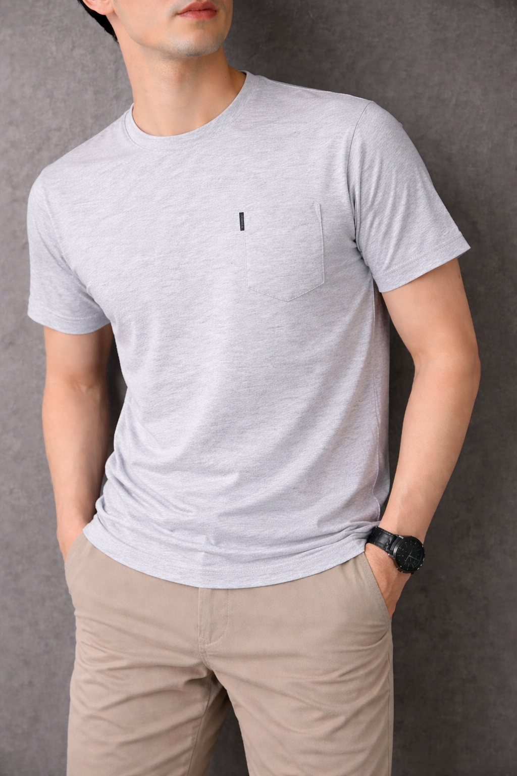 Grey With Pocket Men's T-Shirt 532