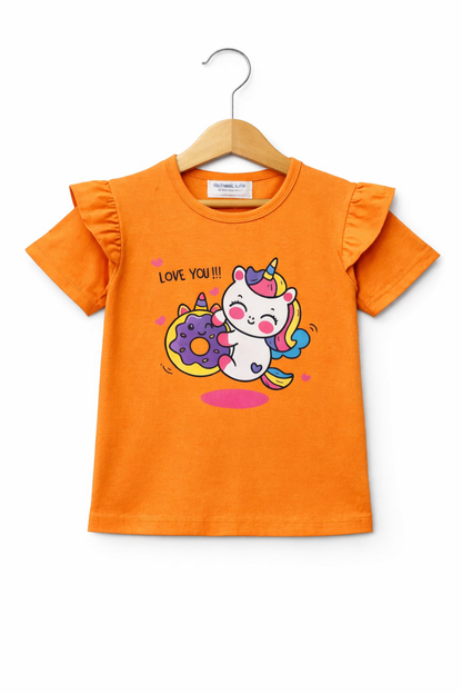 Dinocorn Orange T-Shirt Girls 420