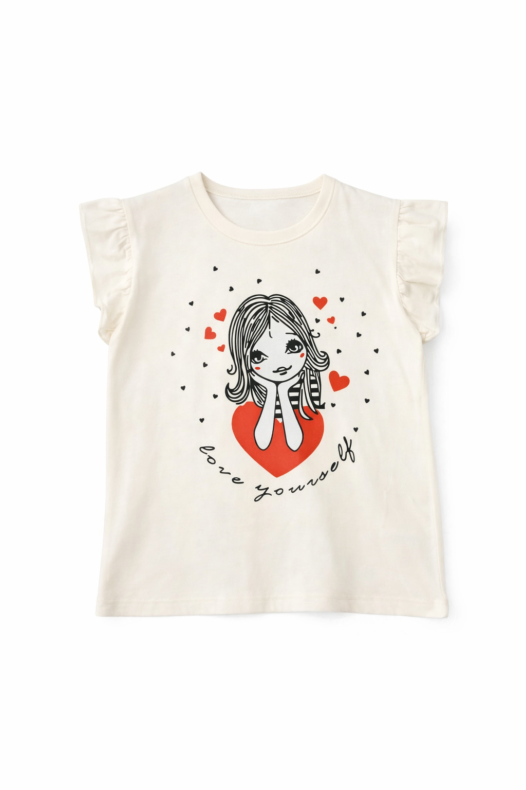 Love Yourself Cream T-Shirt Girls 220