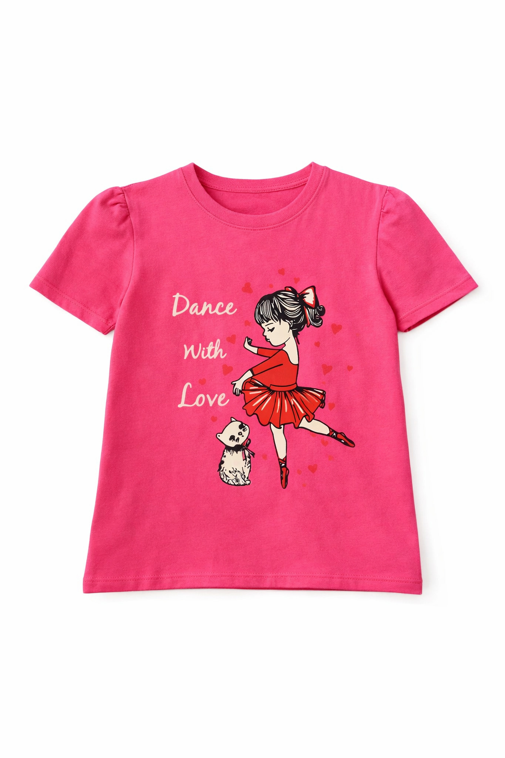 Dance With Love Bright Pink  T-Shirt  Girls 221