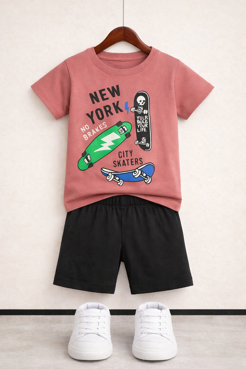 Nee York Pinkish Red Nicker Suit Boys 258