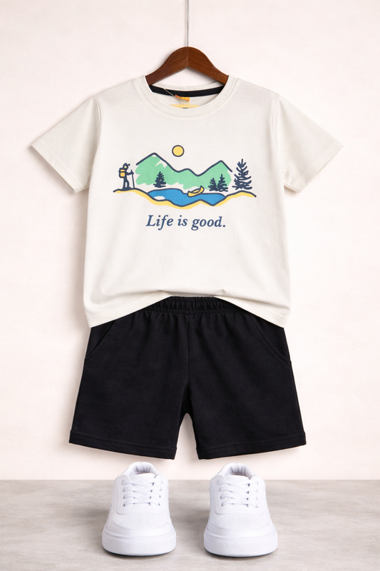 Life is good  White  Nicker Suit Boys 121