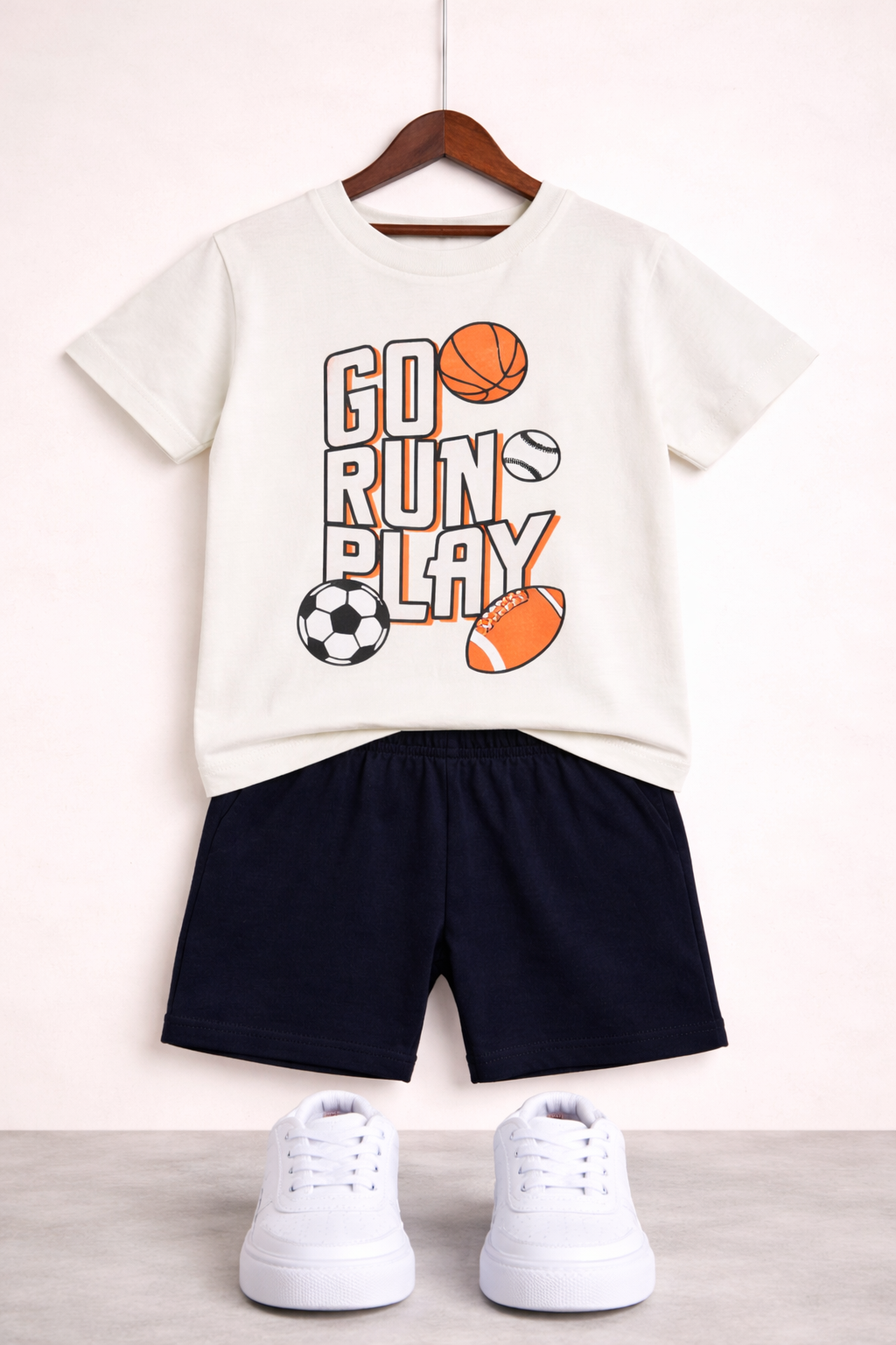 Go Run Play White Nicker Suit Boys 450