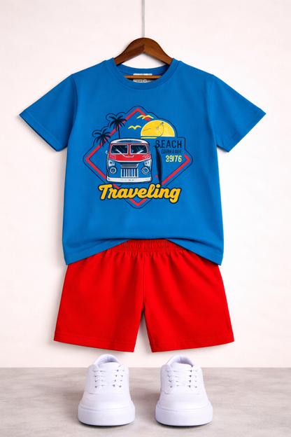 Traveling Beach Surfing Blue Nicker Suit Boys 121
