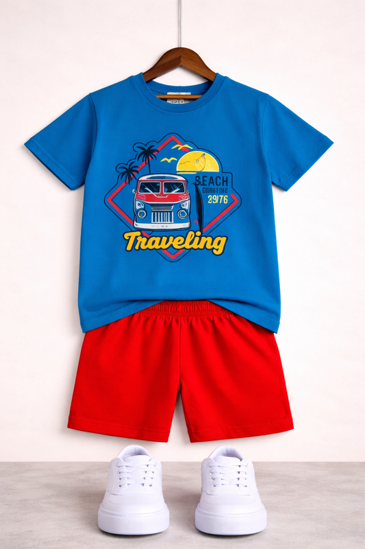 Traveling Beach Surfing Blue Nicker Suit Boys 121