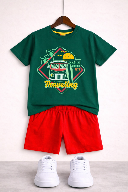 Traveling Beach Surfing Green Nicker Suit Boys 121