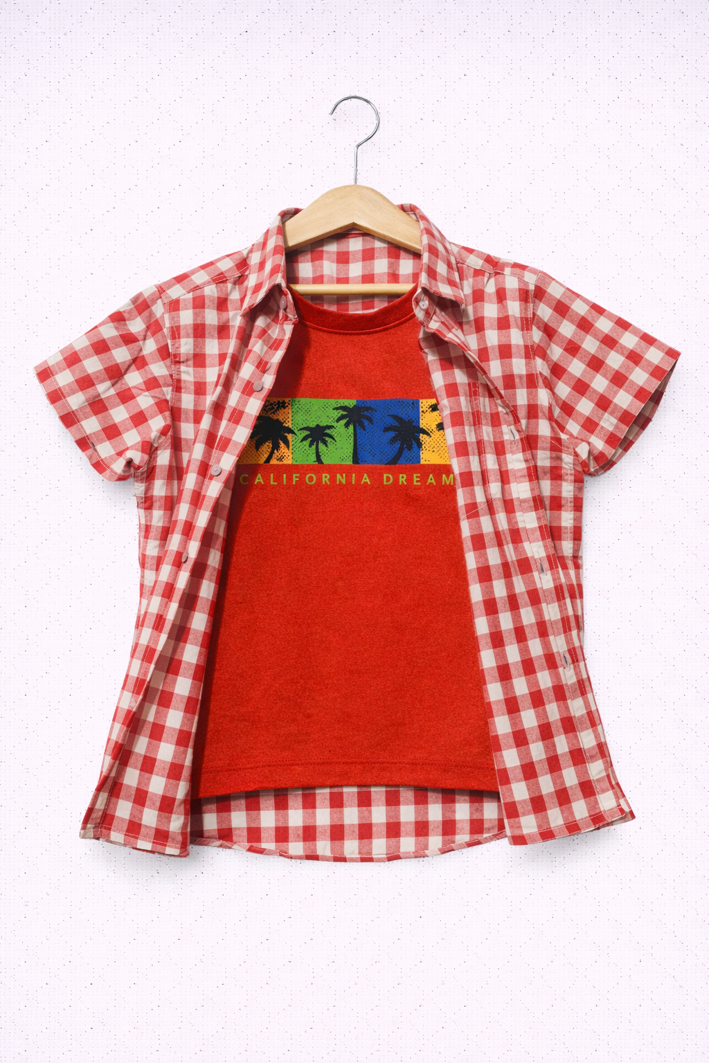 White Checked Red Double Casual Shirt 207