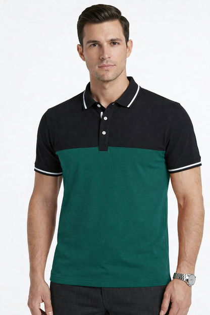 Navy & Blue with Navy Collar  Men's Polo Shirts  538