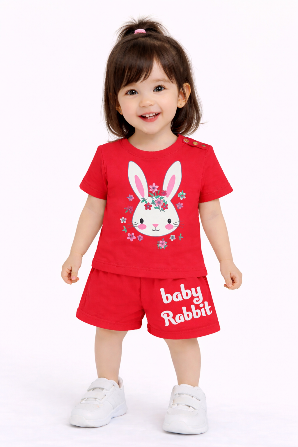 Baby Rabbit Printed Red Girls Nicker Suit 231
