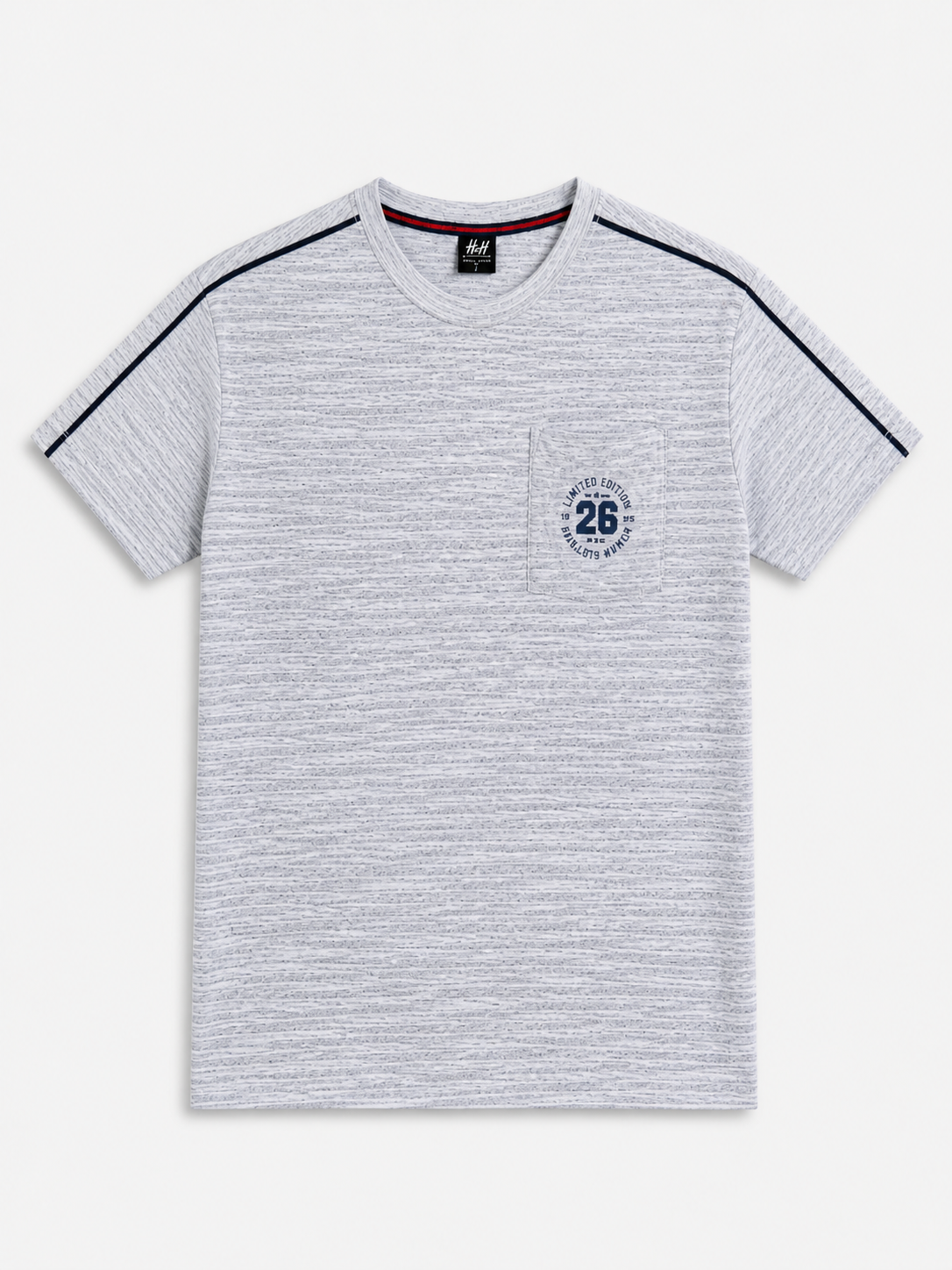 Light Blue Relax Fit Melange Jersey Men T shirt 538+539