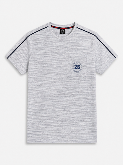 Grey  Relax Fit Melange Jersey Men T shirt 544