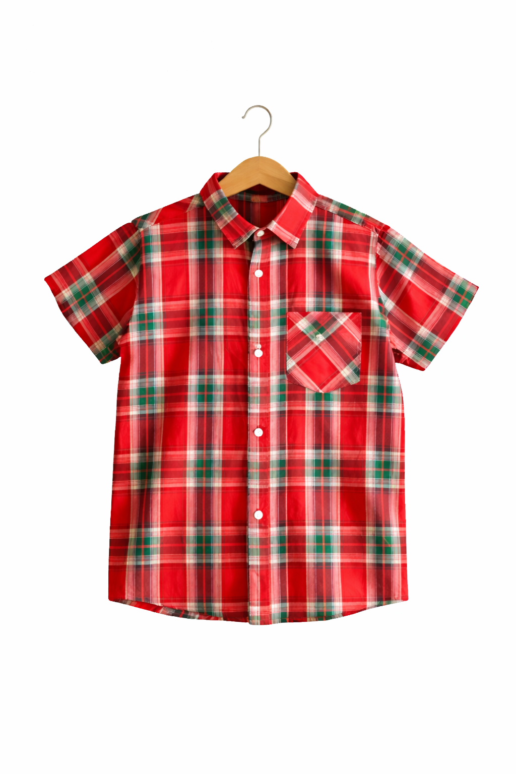 Checked Red Layered Casual Shirt Boys 220