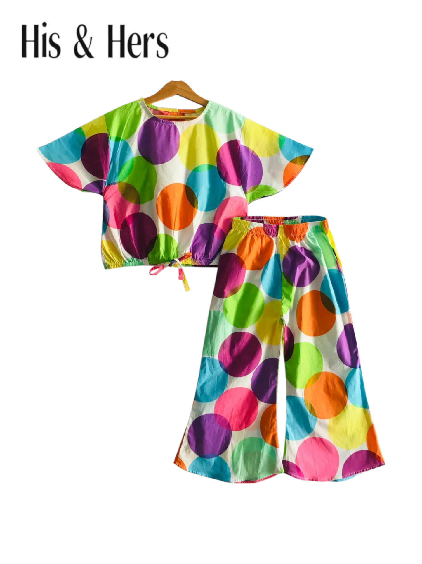 Colorful Circles Cotton Girls Co-Ord Set 244
