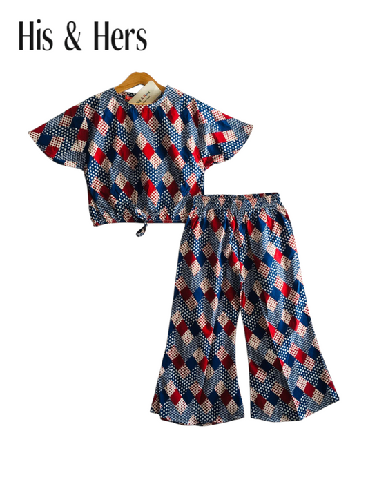 Colorful Diamonds Cotton Girls Co-Ord Set 231