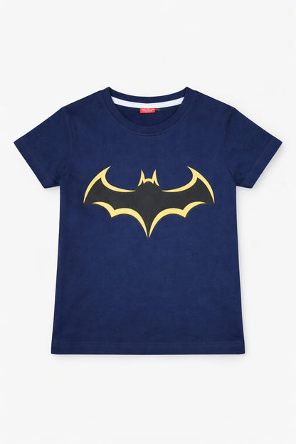 Dark Blue Bat Printed T-shirt 257