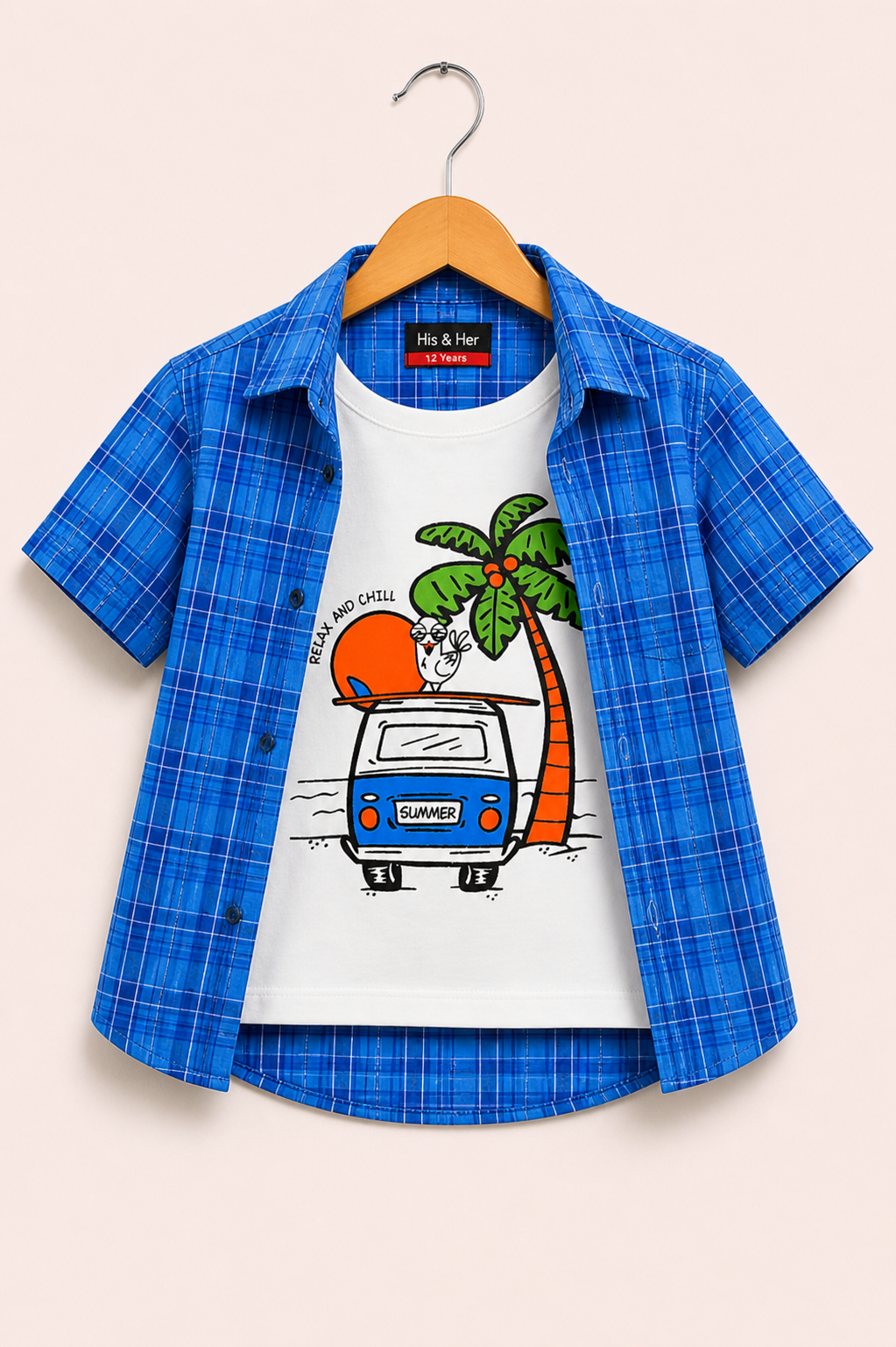 Dark Blue Palm Beach Explorer Printed Layered Casual Shirt 249