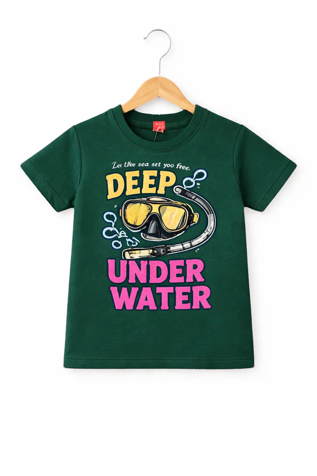 [Deep Under Water] Printed Green Boys T-Shirt 423