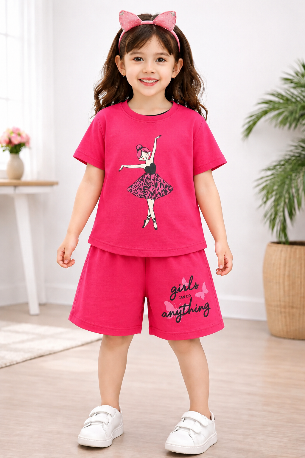 Doll Printed Peach Red Girls Nicker Suit 754