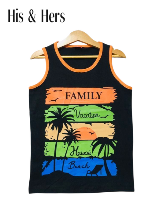 Family Vocation Sleeveless Black T-Shirt Boys 102
