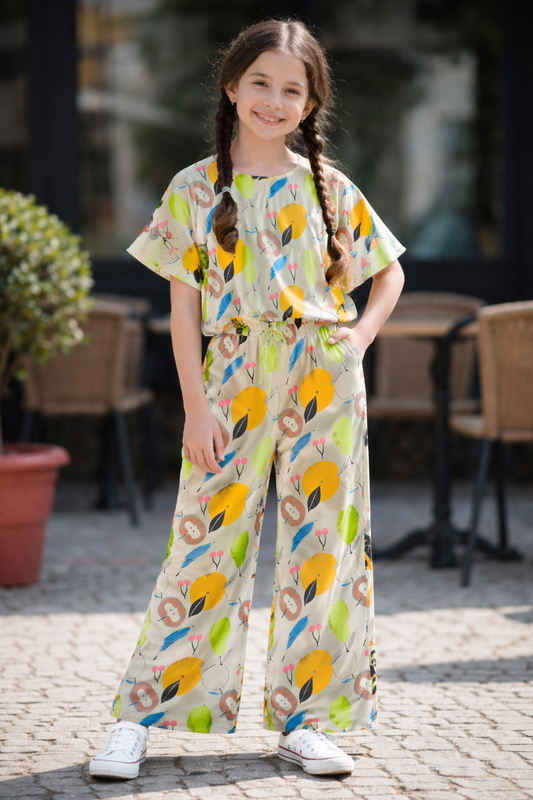 Fruits Allover Print Cotton Girls Co-Ord Set 245