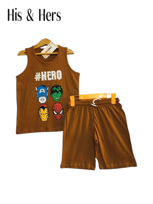 #HERO Sleeveless Brown  Nicker Suit Boys 213