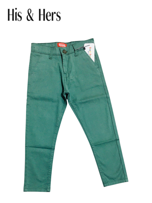 His&Hers Kid's Green Cotton Pants 261
