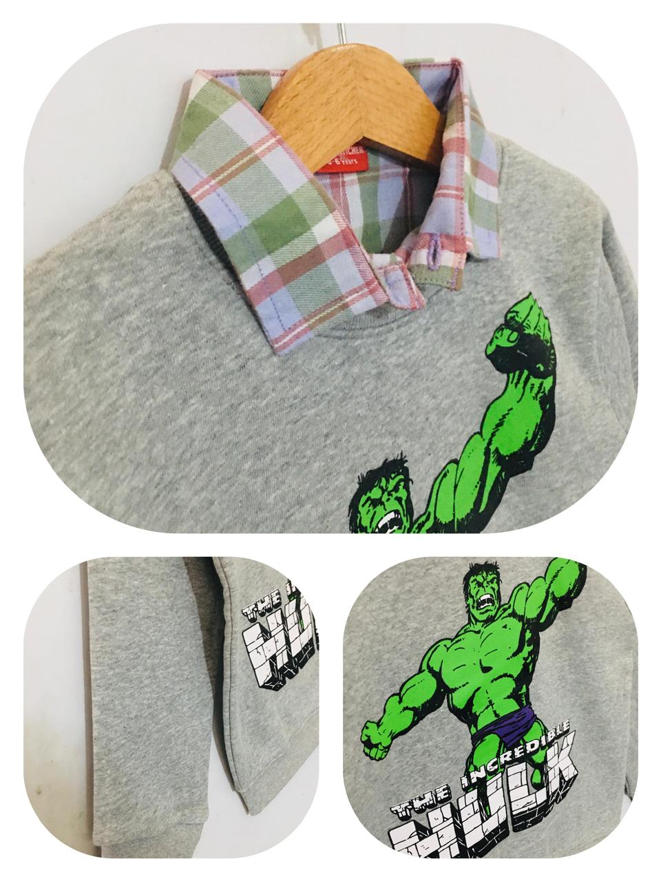Hulk gray  Double sweat shirt Boys (001)